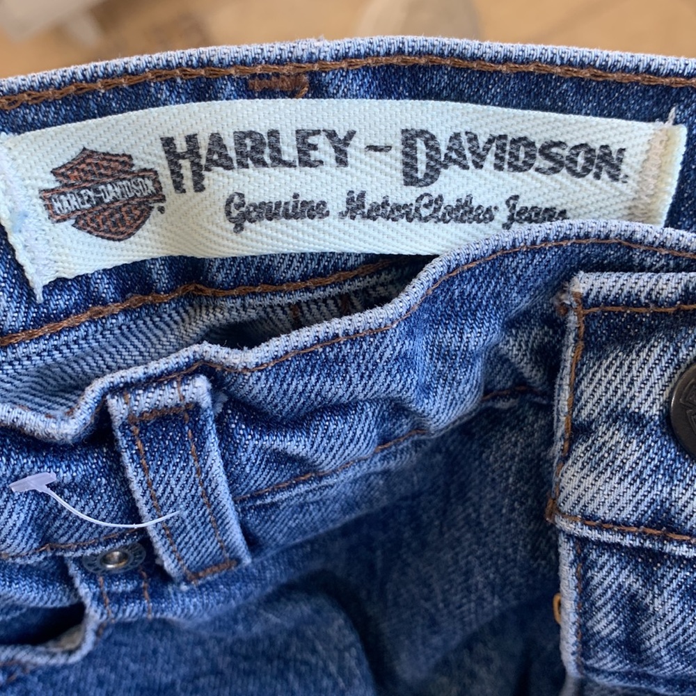 Harley Davidson Blue Jeans 2RXT-H-DMC Women 10 Reg Boot Cut Straight vintage med - Picture 8 of 10